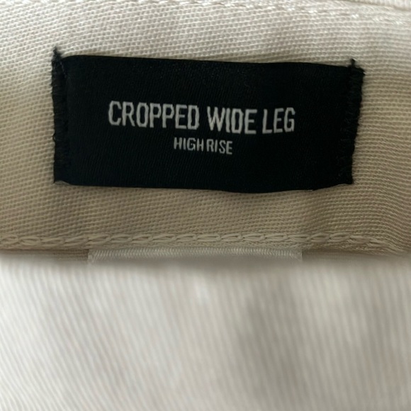 Express: Light Khaki Cropped Wide Leg High Rise Pants-98% Cotton- 2 - Picture 13 of 14